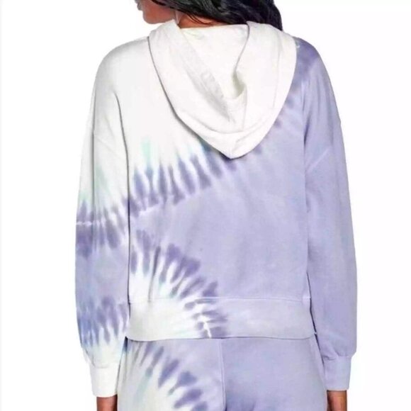 Wildfox NEW women's French Terry Relaxed Fit Tie-Dye Hoodie Peri Shibori Size L - Picture 2 of 10
